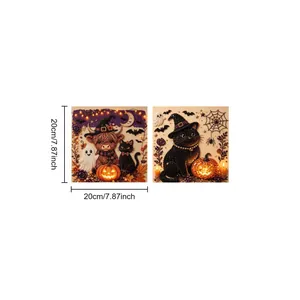 Halloween 3D pearl diamond art DIY kit, size 20x20cm featuring cute spooky characters.