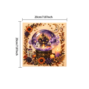 Halloween DIY pearl art ghost kit featuring a crystal ball castle scene, 20x20cm.
