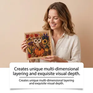 Detailed view of DIY diamond painting kit with unique layering and visual depth.