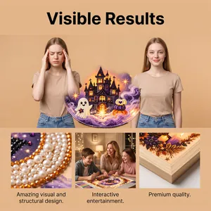 Detailed view of Halloween pearl art kit showing texture and family fun activity.
