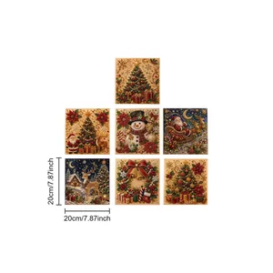 Detailed view of 7 Christmas pearl art DIY painting kits with 20cm size specifications