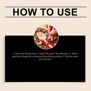 Detailed step-by-step instruction guide for using the DIY Christmas pearl art painting kit