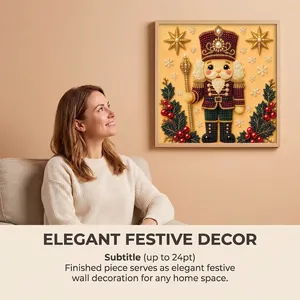 Elegant Nutcracker pearl painting kit as 3D festive wall decor for home spaces
