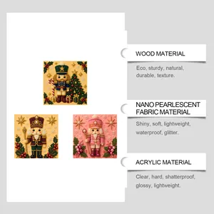 Close-up detail showing diverse materials of nutcracker pearl art kits including wood and acrylic.