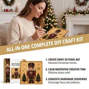 Complete DIY Christmas nutcracker pearl painting kit for shiny 3D holiday art decor