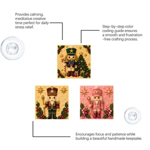 Educational Christmas Nutcracker pearl painting kit with 3D texture and stress relief guide