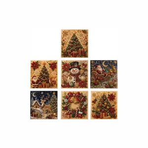 DIY Christmas pearl art painting kits with festive tree, Santa, and reindeer designs