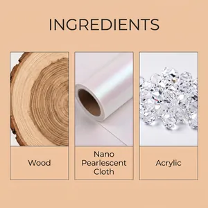 Detailansicht von Holz, Nano-Perlglanztuch und Acryl für das DIY Halloween Kunstset