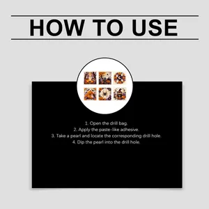 Detailed instruction guide for Halloween pearl art DIY kit with ghost and pumpkin designs