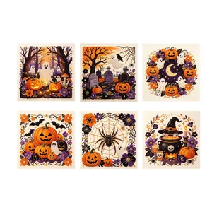 Halloween DIY pearl art kit with 6 ghost and pumpkin designs for festive home decor