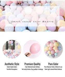 Dettaglio della consistenza premium e dei colori vivaci macaron dei palloncini in lattice 2,2g