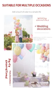 Dettaglio di palloncini color macaron per decorazioni di scene di matrimoni e feste
