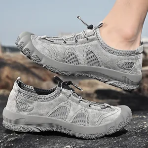 Chaussures de randonnée d'extérieur grises pour hommes avec protection des orteils