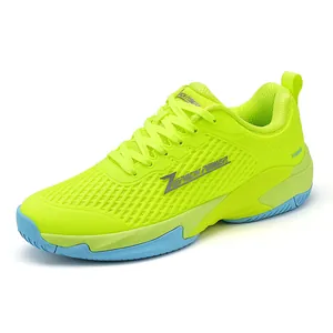 Chaussures de tennis professionnelles vert fluo avec maille respirante