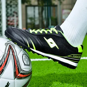 High-performance professional TF turf soccer shoes for men and kids in neon green