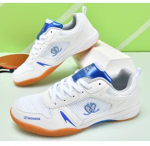 Chaussures de tennis de table professionnelles blanches avec semelle en gomme durable