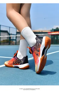 Kinder Badminton-Schuhe mit Flammenmuster und rutschfester Gummisohle für das Training
