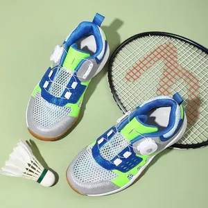 Professionelle atmungsaktive Mesh-Badmintonschuhe für Kinder mit Drehverschlusssystem