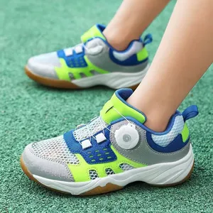 Atmungsaktive Kinder-Badmintonschuhe mit rutschfestem Mesh und Drehverschluss-System