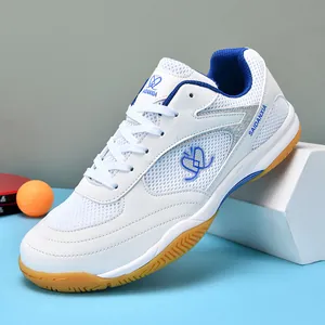 Professional non-slip table tennis shoes with breathable mesh and durable gum rubber sole
