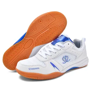 Chaussures de Tennis de Table Professionnelles Hommes Femmes Respirantes Chaussures d'Entraînement Indoor Semelle en Gomme Sneakers