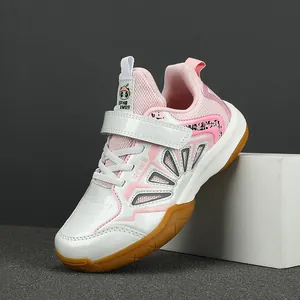 Professional breathable children's badminton shoes with non-slip gum rubber sole.