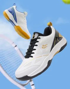 Détail de chaussures de badminton professionnelles avec mesh et semelle antidérapante