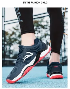 Chaussures de tennis professionnelles respirantes avec mesh et semelle rouge antidérapante
