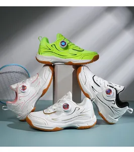 Detailed view of children's professional badminton shoes in various vibrant colors
