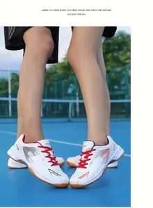 Professional lightweight breathable badminton shoes for men and women on court