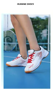 Professional breathable badminton shoes with non-slip gum sole for men and women