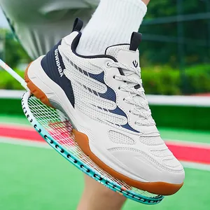 Baskets de badminton professionnelles pour hommes avec maille respirante et semelle en gomme