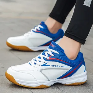 Professional breathable badminton shoes for men and youth in blue and white design