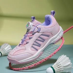 Kids Badminton Shoes Rotary Buckle Breathable Non-Slip Professional Indoor Sports Sneakers For Table Tennis For Children