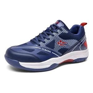 Chaussures de badminton respirantes professionnelles bleu marine pour sport intérieur