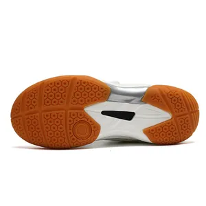 Non-slip rubber outsole of professional kids badminton shoes with honeycomb pattern