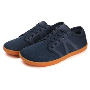 Dunkelblaue leichte Barfuß-Sportschuhe mit breiter Zehenbox für Outdoor-Aktivitäten