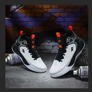High-top professional basketball shoes featuring breathable mesh and reflective accents