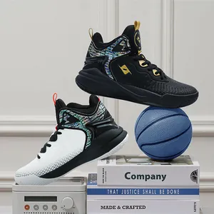 Professional high-top basketball shoes with breathable mesh and anti-slip rubber soles
