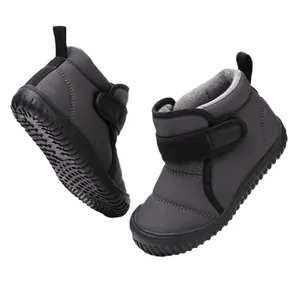 Bottes de neige grises pour bébé avec doublure polaire et semelle antidérapante pour l'hiver