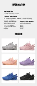 Details of children's indoor sports shoes with fabric specs and six color variants