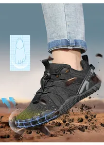 Close-up side view of children's black non-slip barefoot fitness shoes for gym