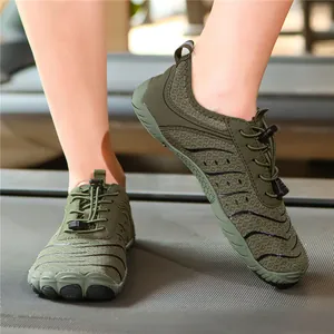 Leichte olivgrüne Zehenschuhe Barfußschuhe für Wandern, Fitness und Schwimmen im Freien
