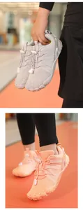Detailed view of children's non-slip five-finger sports shoes designed for indoor fitness.