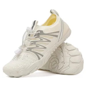 Quick-dry outdoor water shoes in cream white featuring breathable mesh and grip sole