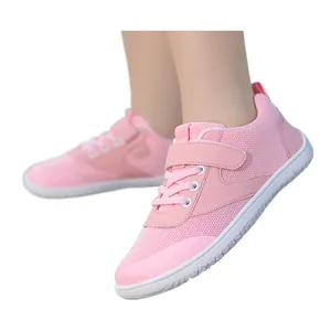 Pink breathable barefoot shoes for kids with non-slip wide toe box design for outdoors