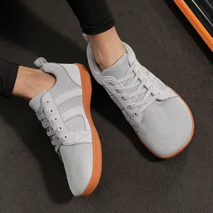 Lightweight wide toe box barefoot training shoes for men with breathable mesh upper