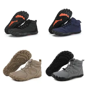 High-top waterproof winter snow boots with warm fleece lining in four versatile colors