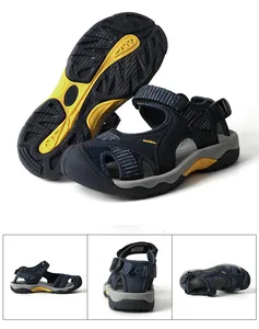 Detailed multi-angle views of navy blue quick-dry outdoor beach sandals for women