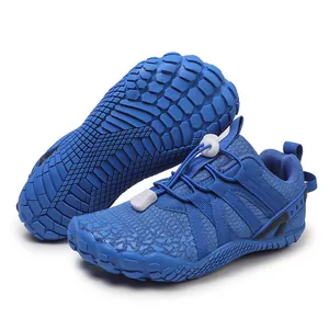 Blue non-slip children's barefoot sports shoes for indoor fitness and jumping rope
